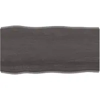 vidaXL Tafelblad natuurlijke rand 100x50x(2-6)cm eikenhout donkerbruin