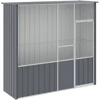 vidaXL Vogelkooi 215x78x200 cm gegalvaniseerd staal antracietkleurig