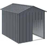 vidaXL Hondenhok met dak 117x153x123 cm gegalvaniseerd staal antraciet