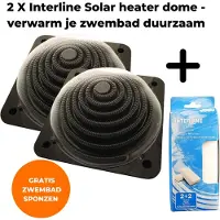 Interline 2x Solar heater bol 5L - Zonneverwarming zwembad - Pool Heater - Zwembad Verwarming - Geschikt voor zwembaden tot 14.000L - Meerdere aansluiten voor groter zwembad