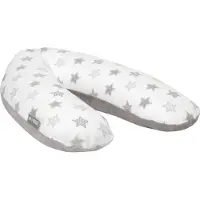 Snoozzz Zwangerschapskussen Zijslaapkussen Lichaamskussen - 185 cm - microparel vulling- luxe draagtas - wasbare hoes - Ster grijs