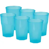 SANTEX drinkglazen frosted - turquoise - 36x - 300 ml - onbreekbaar kunststof - Cocktailglazen
