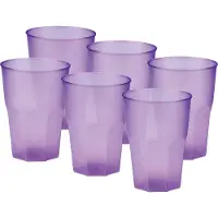 SANTEX drinkglazen frosted - lila paars - 36x - 420 ml - onbreekbaar kunststof - Cocktailglazen