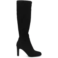 Manfield Zwarte stretch laarzen met hak | Maat 38