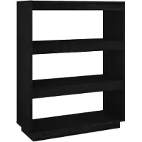 vidaXL Boekenkast/kamerscherm 80x35x103 cm massief grenenhout zwart