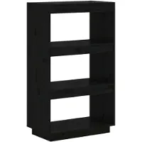 vidaXL Boekenkast/kamerscherm 60x35x103 cm massief grenenhout zwart