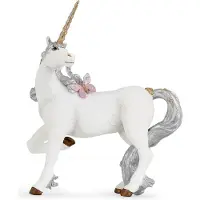 Papo Zilveren Eenhoorn Figurine - - DE BETOVERDE WERELD - Voor Kinderen - Binnen