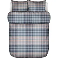 Marc O'Polo Dekbedovertrek Klaudi Powder Blue Flanel-200 x 200 / 220 cm | 2-Persoons
