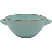 Vivi Oggi - Soepkommen met oor - Ø 15cm - Turquoise - Kerst - Italië