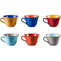 Vivi Oggi - Koffiekopjes - Mok - Thee- Cappuccino - Set van 6 - Ø 13cm - Kop - 300ml - Kerst - Italië