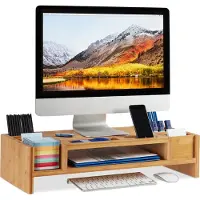 Relaxdays Bureau schermverhoger, Monitorstijgers, Bruin