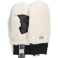 Ugg Dames Handschoenen Sherpa Mitten W Logo Tape - Wit - Maat S/M