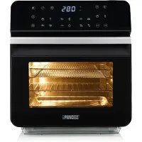 Princess Stoomoven – Stoomkoker – Vrijstaande heteluchtoven - 2-in-1 Stoomoven en Airfryer - 2450W - 12 Bakprogramma's - Stoomfunctie –2450W – 10 Liter - 182085 - Zwart