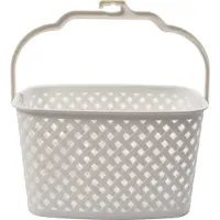 Merkloos Opbergmand Opbergbakje Kunststof opbergbak met handgrepen 5 liter wit opberger 22 x 12,9 x 15 cm Rattan