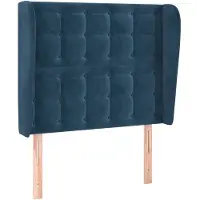 vidaXL Hoofdbord met randen 103x23x118/128 cm fluweel donkerblauw