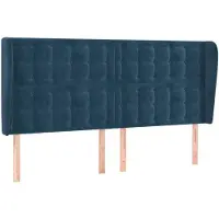 vidaXL Hoofdbord met randen 203x23x118/128 cm fluweel donkerblauw