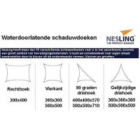 Nesling coolfit 3,6x3,6 ijsblauw met bevestigingsset