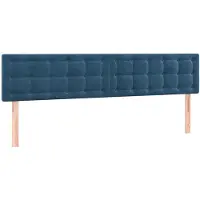 vidaXL Hoofdborden 160x5x78/88 cm fluweel donkerblauw