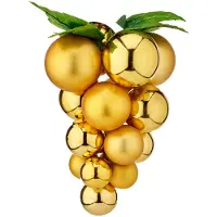 Krist+ decoratie druiventros - goud - kunststof - 28 cm - Feestdecoratievoorwerp