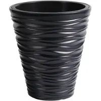 Prosperplast Plantenpot/bloempot Sand Dunes - buiten/binnen - kunststof - antraciet - D30 x H33 cm - Plantenpotten