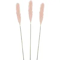 Mica Decorations pluimgras losse steel/tak - 3x - pastel roze - 104 cm - decoratie kunst pluimen - Kunstplanten