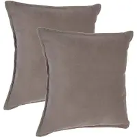 Atmosphera Bank/sierkussens huiskamer Sophia - 2x - 45 x 45 cm - taupe - polyester - met rits - Sierkussens