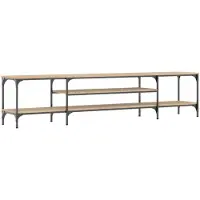 vidaXL Tv-meubel 201x35x45 cm bewerkt hout en ijzer sonoma eikenkleur