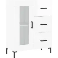vidaXL Dressoir 69,5x34x90 cm bewerkt hout hoogglans wit