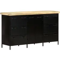 vidaXL Dressoir 140x38x76 cm ruw mangohout