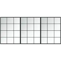 vidaXL Wandspiegels 3 st 80x60 cm metaal zwart