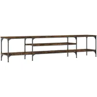 vidaXL Tv-meubel 201x35x45 cm bewerkt hout en ijzer gerookt eikenkleur