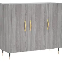 vidaXL Dressoir 90x34x80 cm bewerkt hout grijs sonoma eikenkleurig