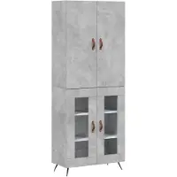 vidaXL Hoge kast 69,5x34x180 cm bewerkt hout betongrijs