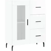 vidaXL Dressoir 69,5x34x90 cm bewerkt hout hoogglans wit