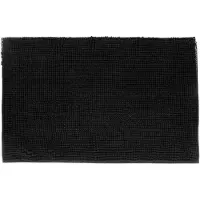 Atmosphera Badkamer kleedje/badmat voor de vloer - 50 x 80 cm - zwart - Badmatjes