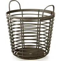 Prosperplast Draadmand/wasmand/opbergmand - van stevig kunststof -A donkerbruin -A D43 x H43 cm - 75 Liter - Opbergmanden