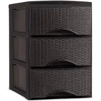 Forte Plastics Plasticforte Thuis kantoor organizer ladeblok - 26 x 37 x 37 cm - Kunststof - Donkerbruin - 3 lades - Ladeblok