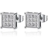 Mendes Heren Oorbellen - Nine Stone Stud Silver