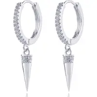 LGT JWLS Oorringen met Conische Cilinder Hanger - Conical Silver