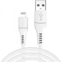 IMoshion Lightning naar USB kabel - Non-MFi - Gevlochten textiel - 3 meter - Wit
