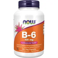 Now - Vitamine B6, 100 mg - 250 capsules