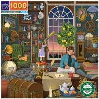 Eeboo Piece & Love: Alchemist's Library - Puzzel van 1000 stukjes - Vierkante legpuzzel voor volwassenen 23x23 Inclusief afbeeldingsreferentie-inzetst