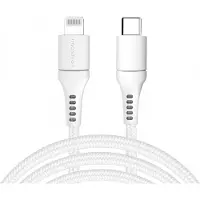 IMoshion Lightning naar USB-C kabel - Non-MFi - Gevlochten textiel - 3 meter - Wit