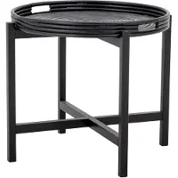 Bloomingville Milli dienblad tafel, zwart, rotan