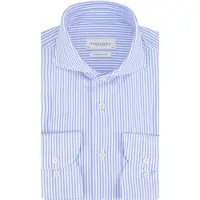 Profuomo Hemd Japanese Knitted Blauw Strepen