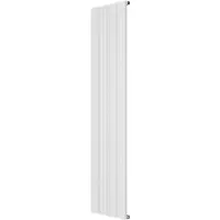 VIPERA Mares enkele handdoekradiator 37,5 x 180 cm centrale verwarming mat wit zij- en middenaansluiting 1085W