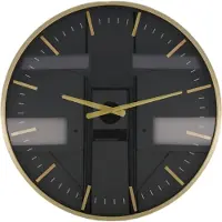 Dijk Natural Collections DKNC - Klok Marbella - Metaal - 50x50x5.5cm - Zwart