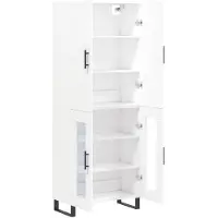 vidaXL Hoge kast, wit, 69,5 x 34 x 180 cm, houtvezel
