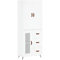 vidaXL Hoge kast 69,5x34x180 cm bewerkt hout wit