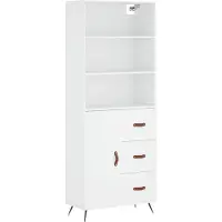 vidaXL Hoge kast 69,5x34x180 cm bewerkt hout wit